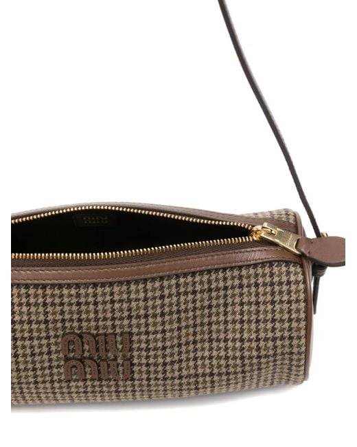 Miu Miu Metallic Schultertasche mit Hahnentrittmuster