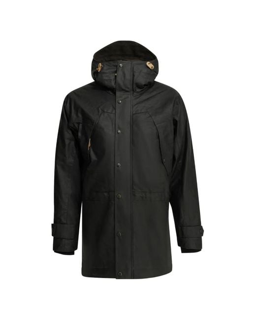 Ceccarelli Black Hooded Cotton Coat for men