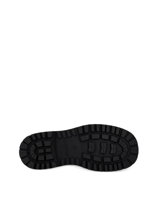 Just Cavalli Black Buckle-Detail Lace-Up Combat Boots
