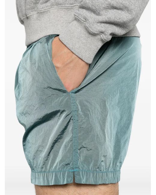 Rrd Blue Crinkled-Effect Drawstring Shorts for men