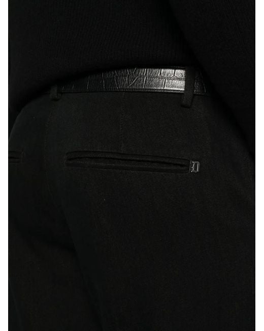 Dondup Black Logo-Plaque Straight-Leg Jeans for men