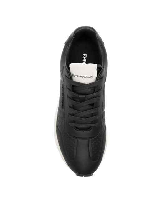 Emporio Armani Black Leather Sneakers for men