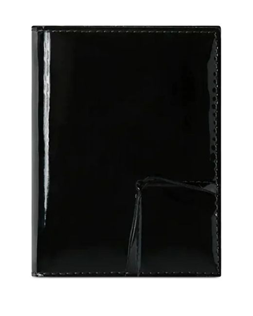Comme des Garçons Black Reversed Patent-Leather Wallet