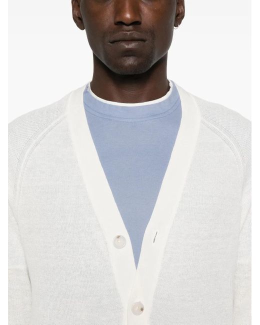 Paolo Pecora Geknöpfter Cardigan in White für Herren