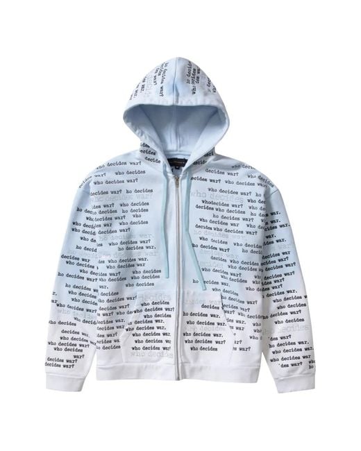 Who Decides War Blue Zip Scripture Hoodie for men