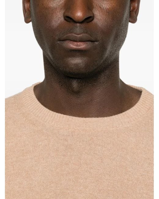 Canali Natural Crew-Neck Ribbed-Trim Sweater for men