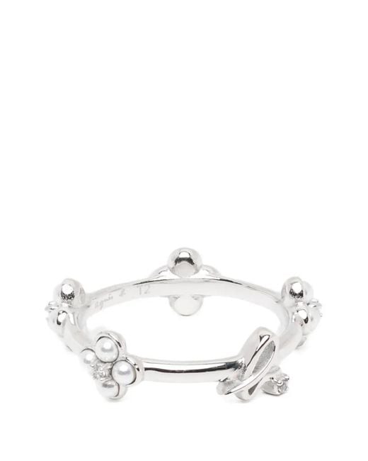 Agnes B. White Double Bloom Ring