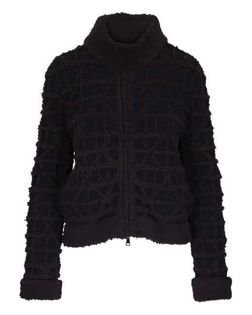 D.exterior Black Bouclé Zip-Up Cardigan