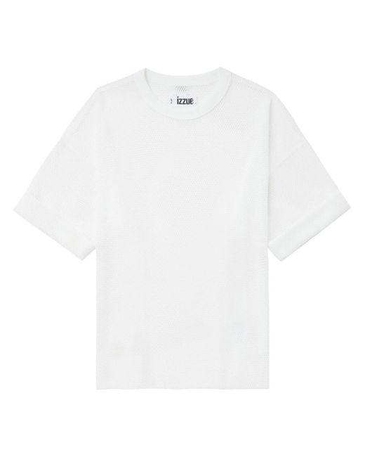 Izzue White Semi-sheer Mesh T-shirt