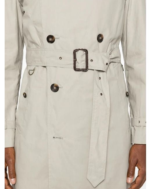 L'IMPERMEABILE White Double-Breasted Belted Coat for men