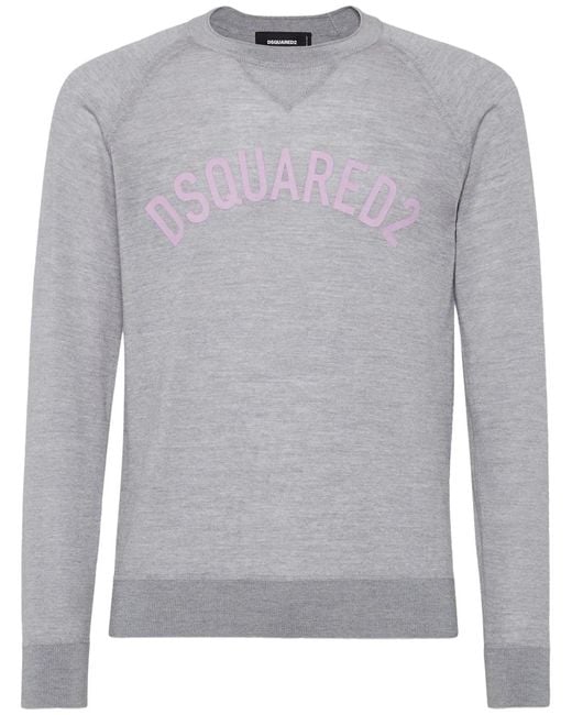 DSquared² Pullover Mit Logo-Print in Gray für Herren