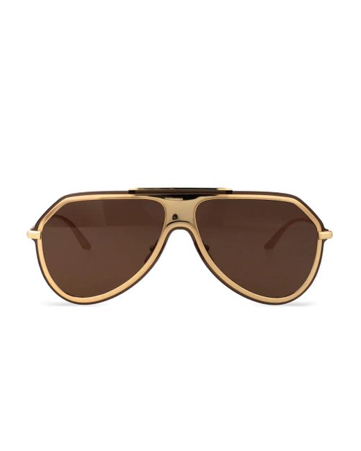 メンズ Dolce & Gabbana オーバーサイズフレーム サングラス Brown