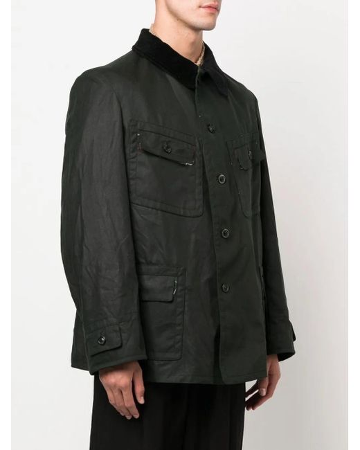 Maison Margiela Black Coated Waxed Jacket for men