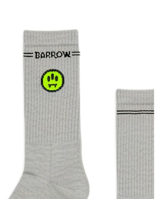Barrow White Ribbed Logo Socks
