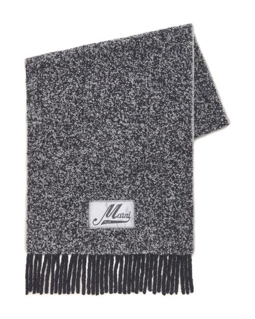 Marni Gray Bouclé Alpaca-Blend Scarf
