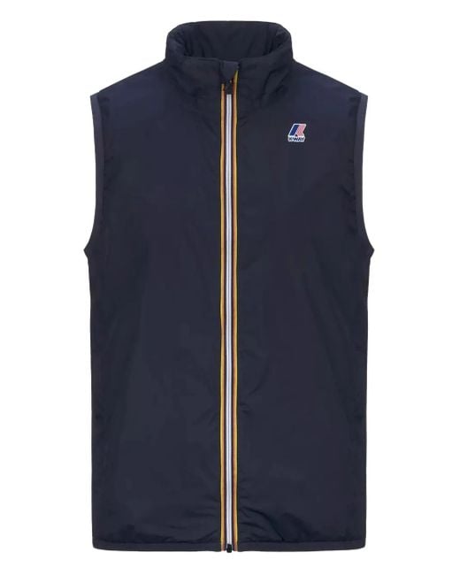 K-Way Blue Logo-Embroidered Gilet