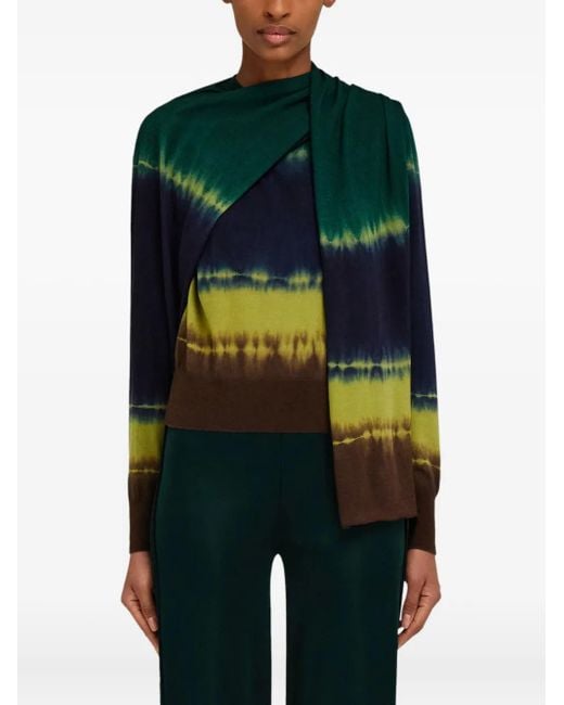 Ferragamo Green Tie Dye Pullover