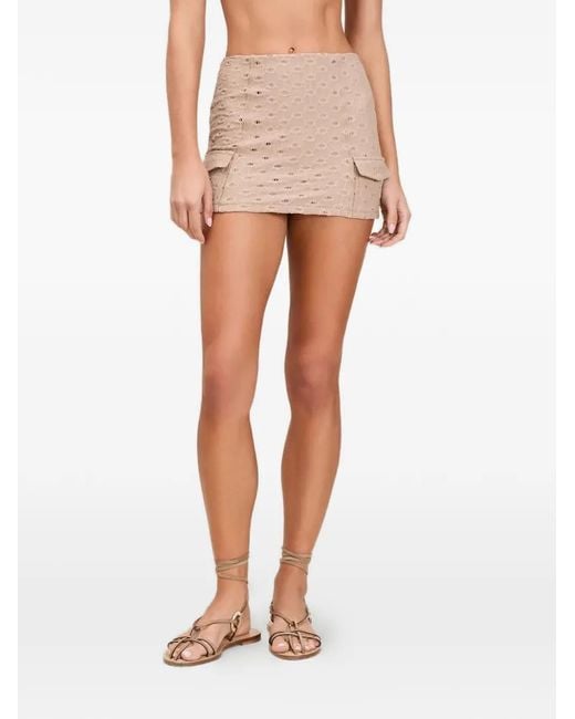 Devon Windsor Multicolor Romina Eyelet-Embellished Cargo Skirt