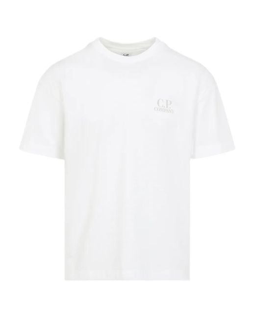 C P Company White Cp Company Cotton T-Shirt for men