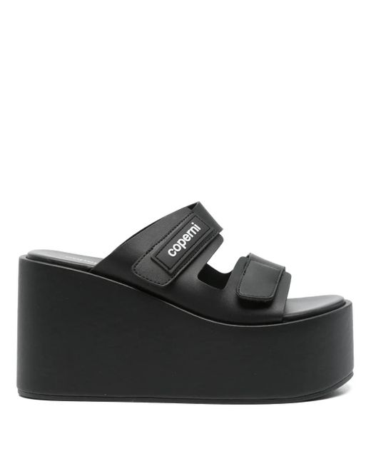 Coperni Black 'Patch Wedge Sandale' Keile