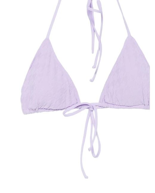 Mc2 Saint Barth Purple Leah Houndstooth-Pattern Bikini