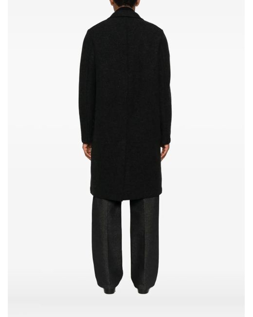 Harris Wharf London Black Single-Breasted Wool Coat for men