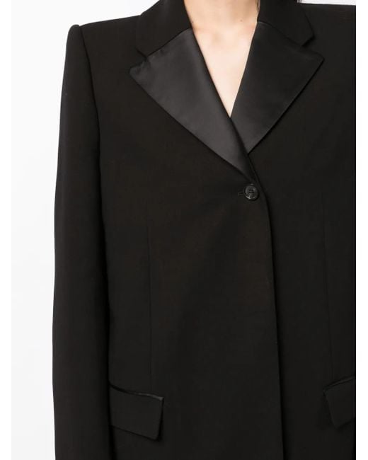 Khaite Black Single-Breasted Cotton-Blend Blazer