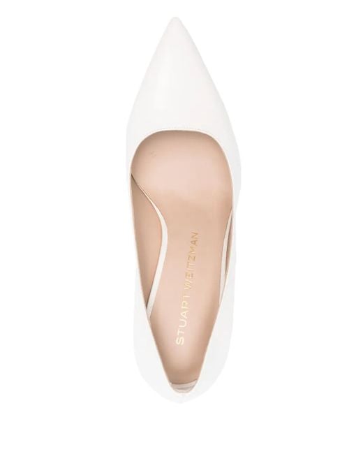 Stuart Weitzman White 85Mm Stuart Power Pumps