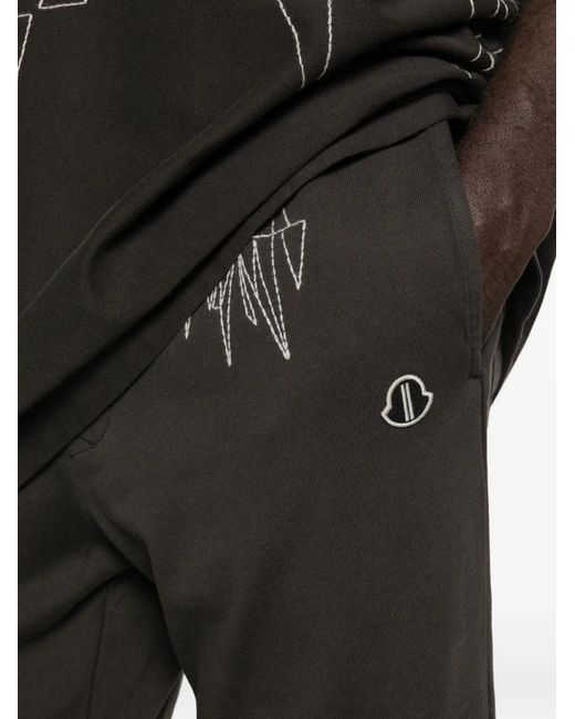 Moncler Black Embroidered Track Pants for men