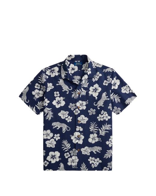 Polo Ralph Lauren Blue Floral-Print T-Shirt for men