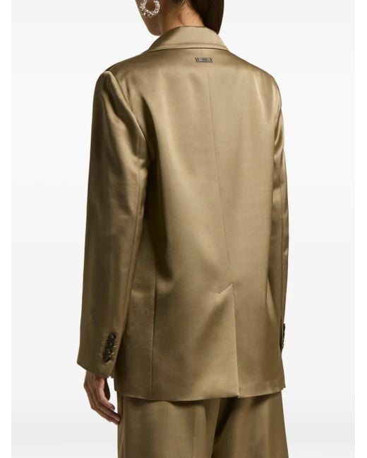 Peserico Natural Double-Breasted Satin Blazer