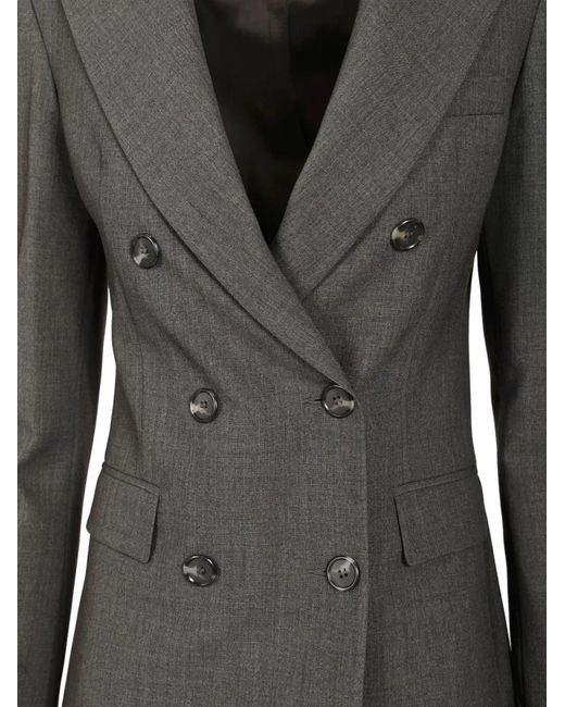 Al Duca D'aosta Black Double-Breasted Peak-Lapel Blazer