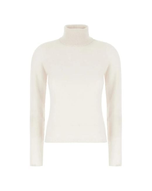 Vanisé White Roll-Neck Cashmere Sweater