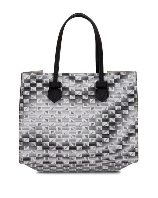 Moreau Gray Monogram Leather Tote