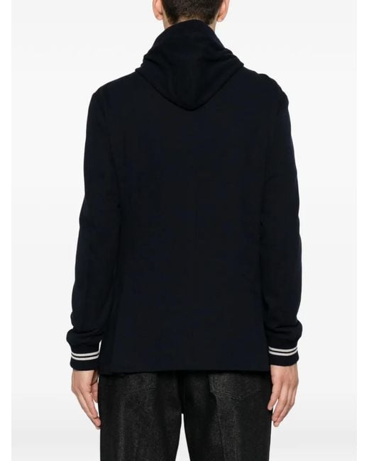 Eleventy Black Hooded Single-Breasted Jacket for men