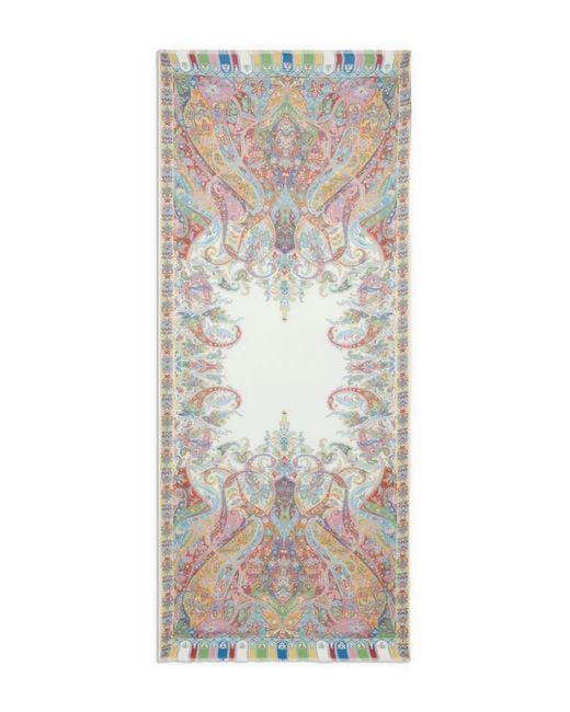 Etro Gray Printed Scarf