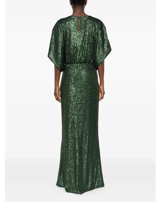 Norma Kamali Green Sequinned Maxi Dress