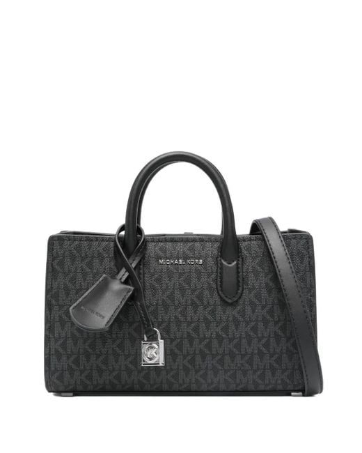 MICHAEL Michael Kors Black Monogram Logo-Motif Tote Bag