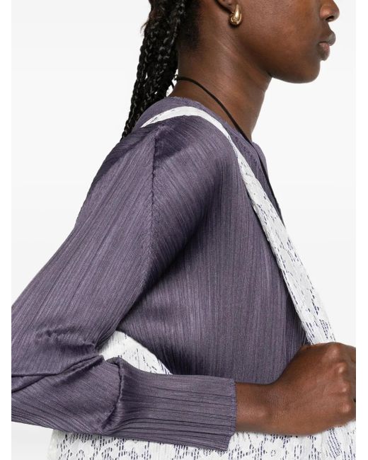 Pleats Please Issey Miyake プリーツカーディガン Purple