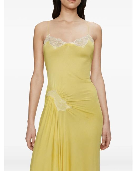 Christopher Esber Yellow Delphin Lace Rib Midi Dress