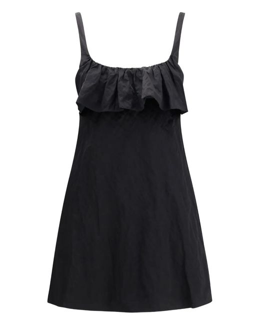 Chloé Black Ruffled Backless Mini Dress