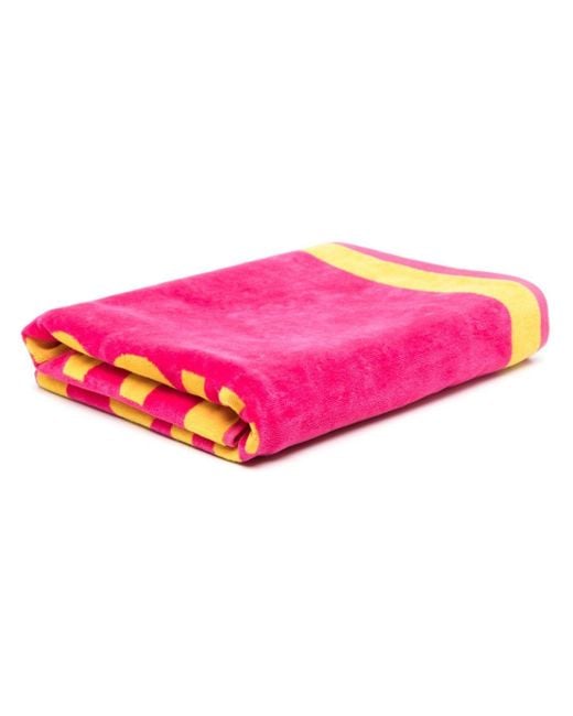 Moschino Pink Logo-jacquard Beach Towel