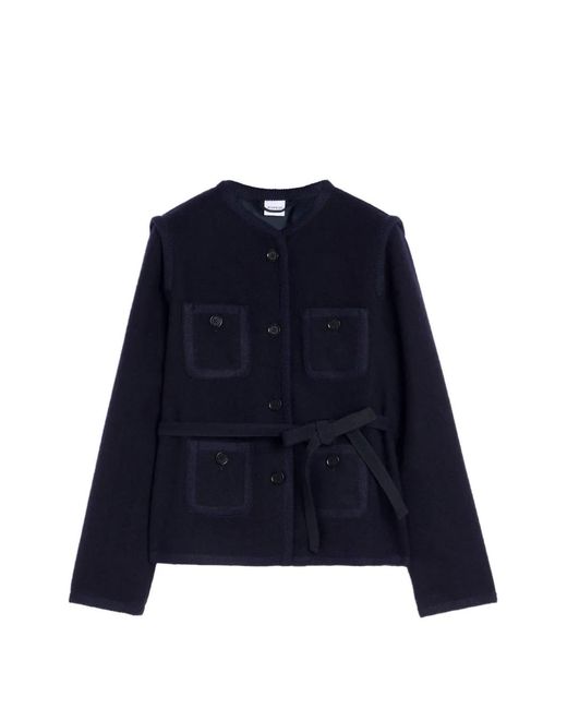Aspesi Blue Belted Four-Pocket Jacket