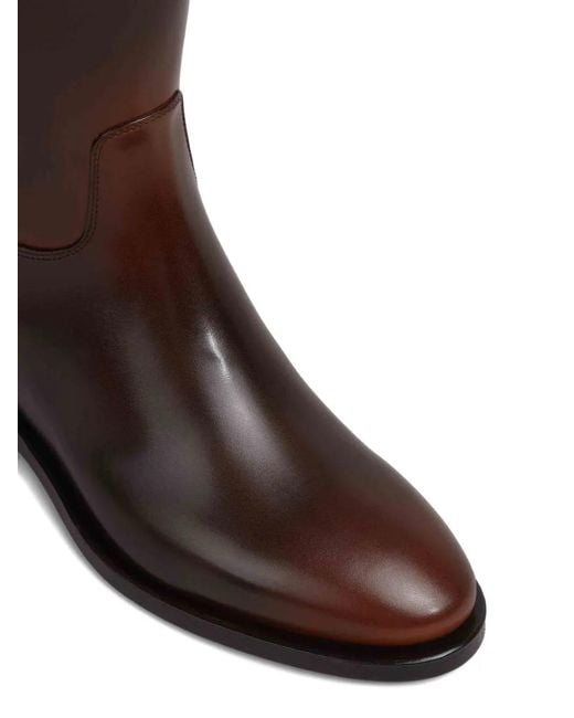 Santoni Brown Hermione Strap Boots