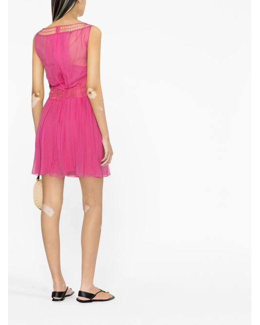 Alberta Ferretti Chiffon Mini-Jurk in het Pink