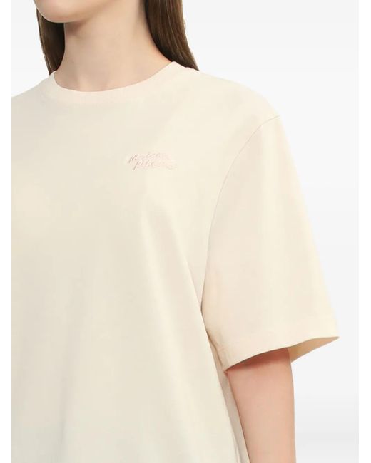 Maison Kitsuné White Embroidered Cotton T-Shirt