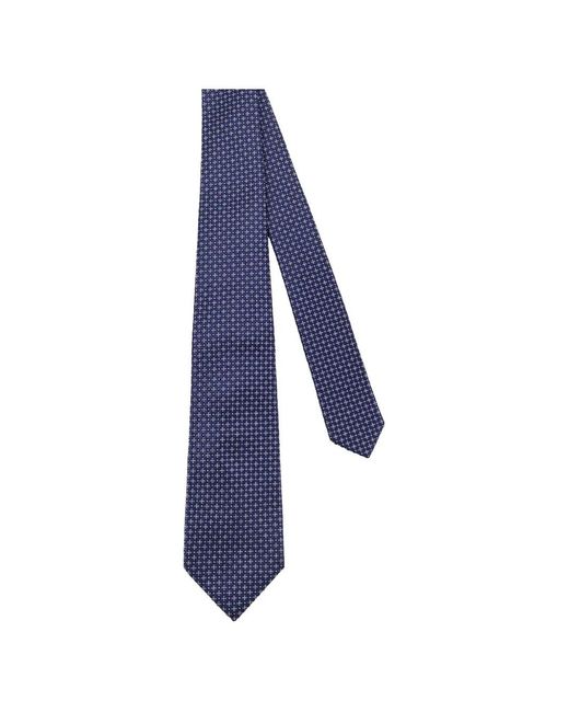 Cravatta Con Motivo Geometrico di Kiton in Blue da Uomo