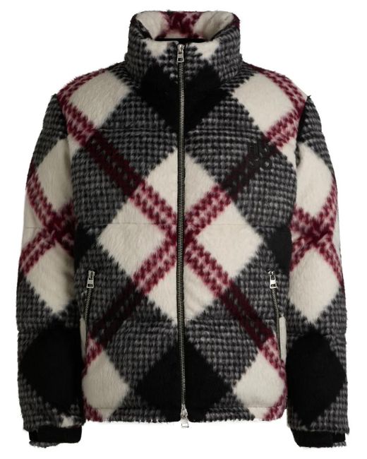 HUGO Black Check-Pattern Jacket for men