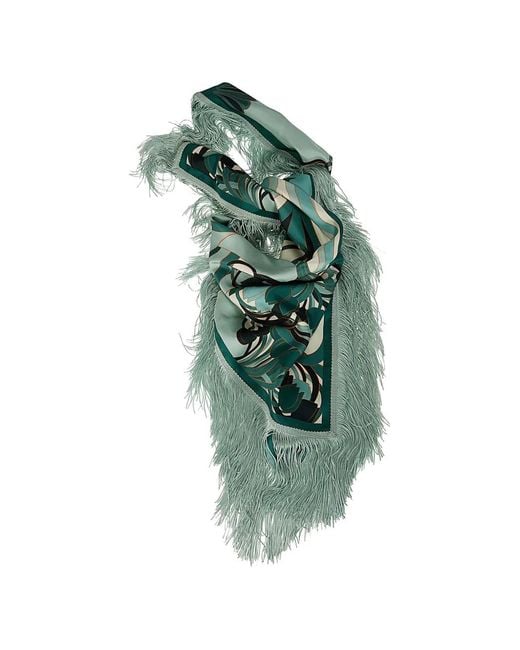 LaDoubleJ Green Reversible Fringed Scarf