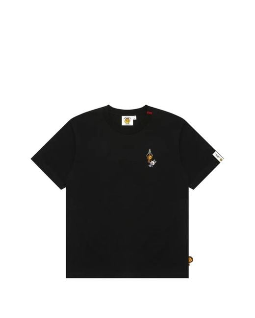 A Bathing Ape Black Graphic-Print T-Shirt
